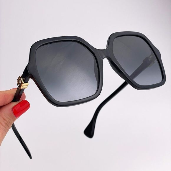 GUCCI GG1072S 001 Sunglasses Black Gray Gradient Square Women - Picture 8 of 10